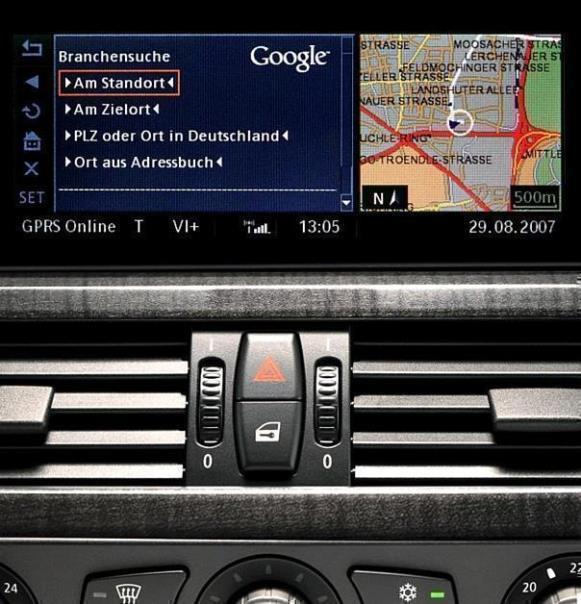 Ein neuer Dienst von BMW ConnectedDrive: die Google Branchensuche.